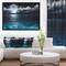 Designart - Romantic Full Moon Over Sea - Seascape Framed Canvas Art Print